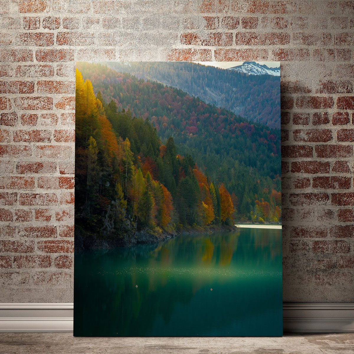 Stunning Lake Sauris Autumn Wall Art by Enzo Romano