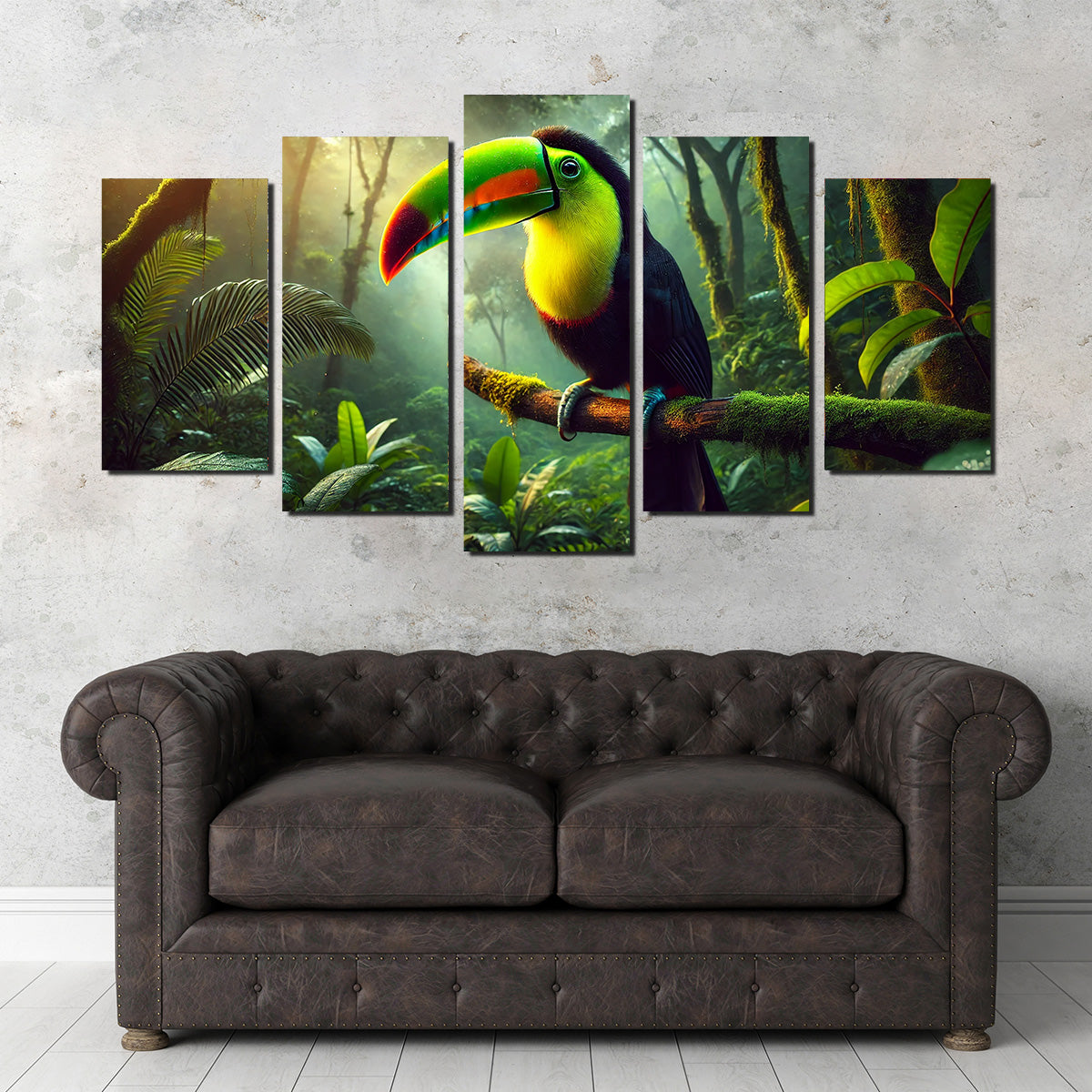 Exquisite Toucan on Branch Wall Art for Home Decor