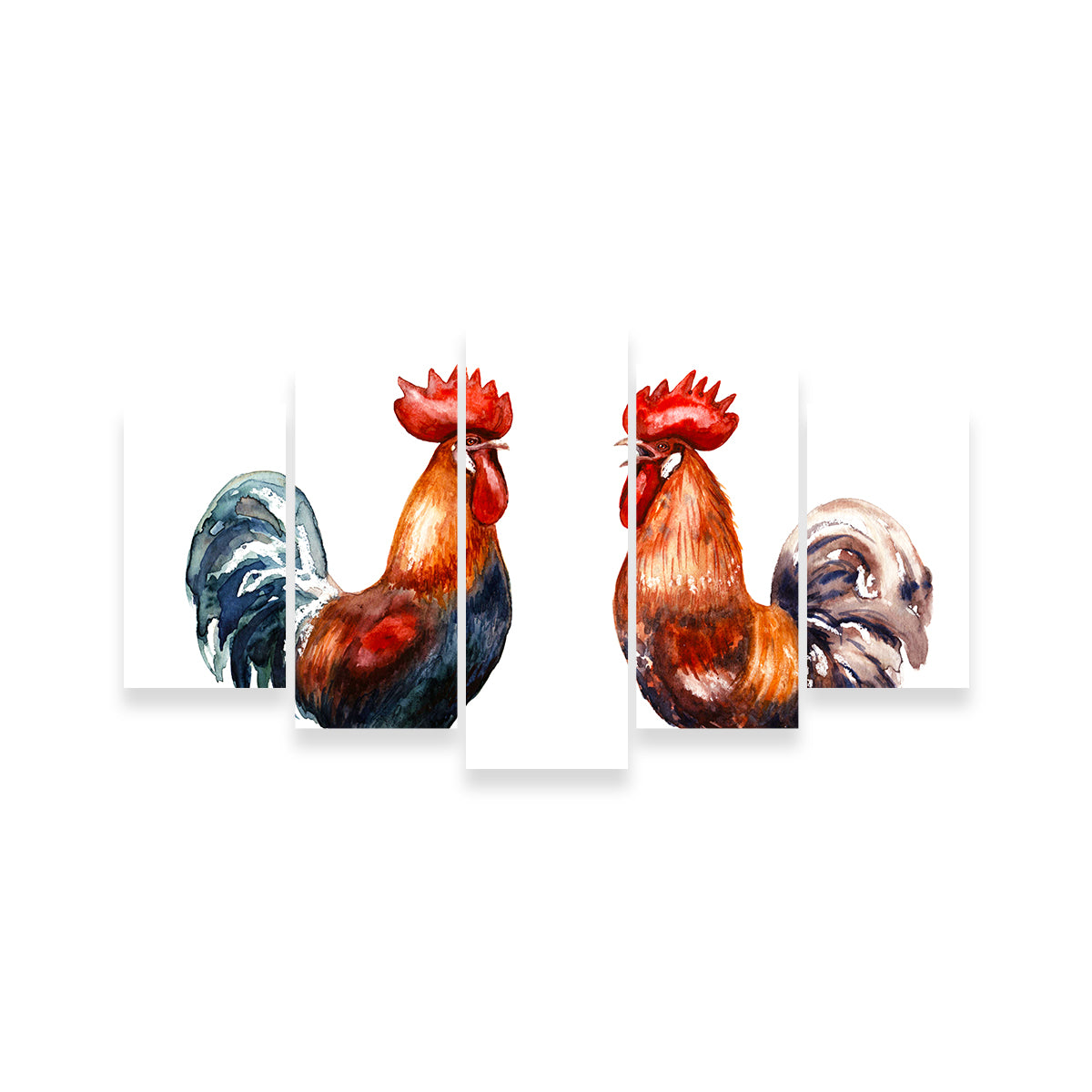 Stunning Two Red Roosters Wall Art for Your Home Decor