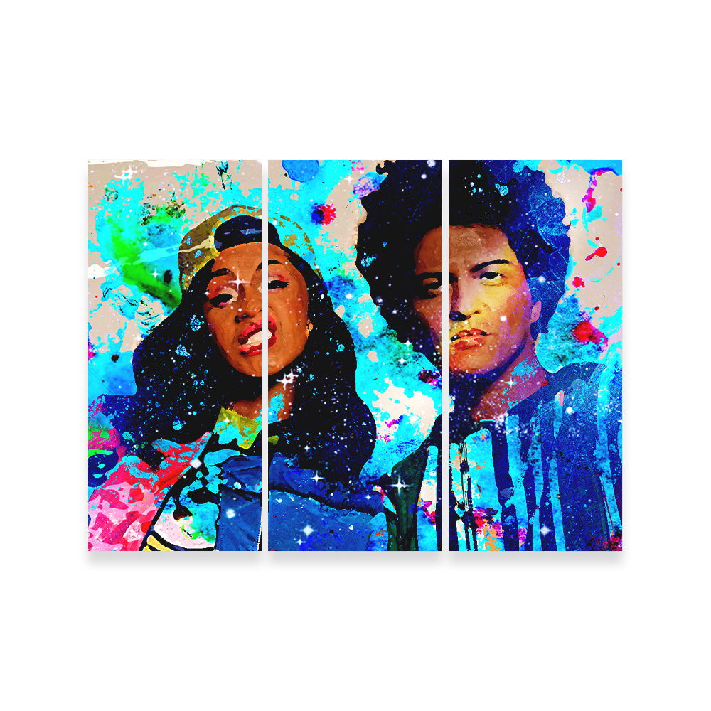 Stunning Bruno Mars & Cardi B Wall Art by Studiodtalk