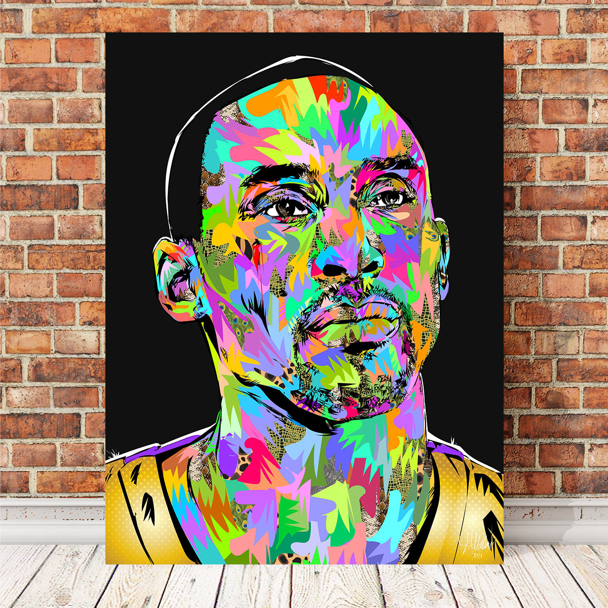 Stunning Kobe Portrait Black Wall Art for Basketball Fans