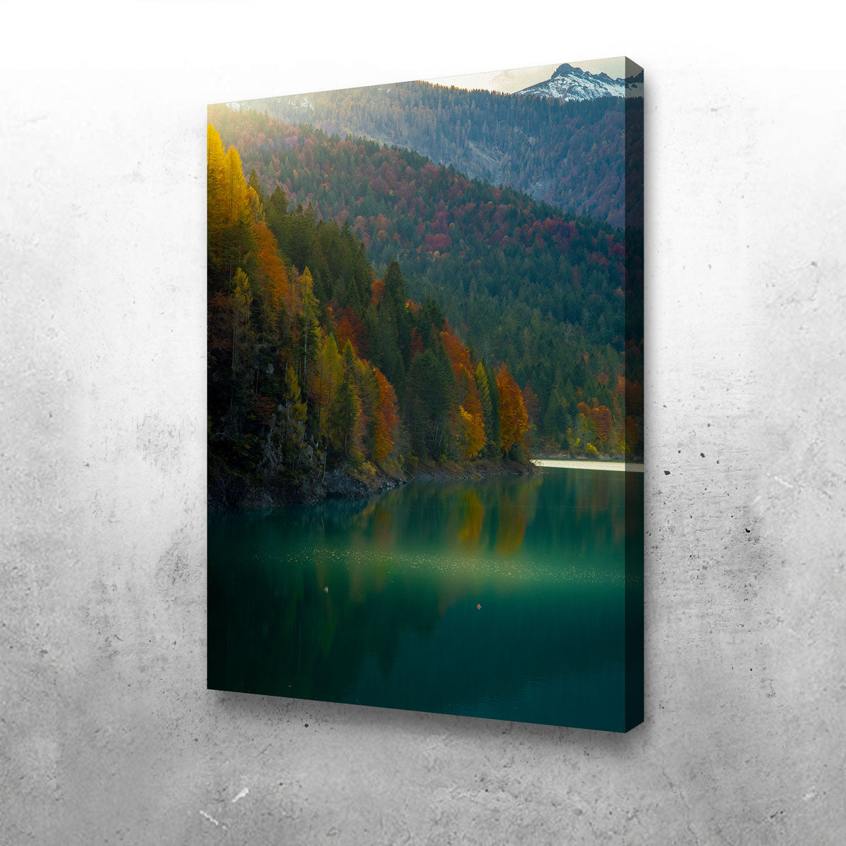 Stunning Lake Sauris Autumn Wall Art by Enzo Romano