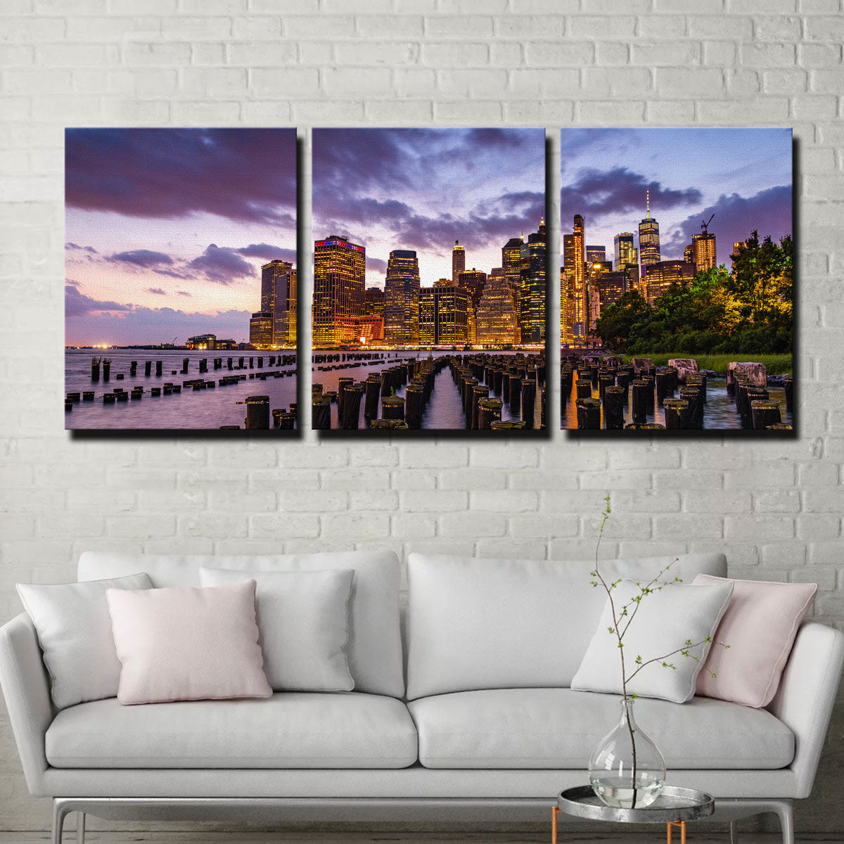 Vibrant Colorful New York Skyline Wall Art by Dennis Maida