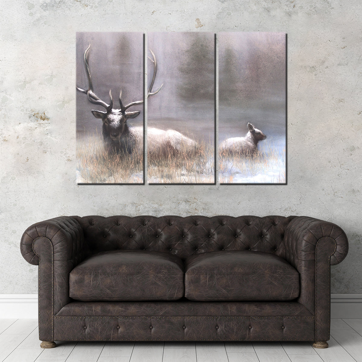 Exquisite Bull Elk & Calf Wall Art by Patricia Jaggie