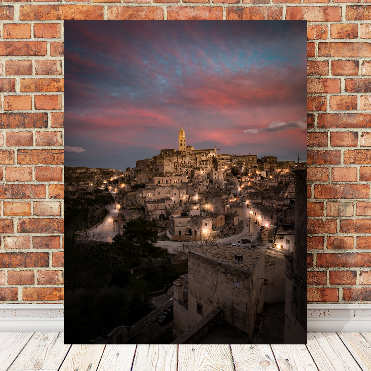 Stunning Sunset in Matera Wall Art by Enzo Romano