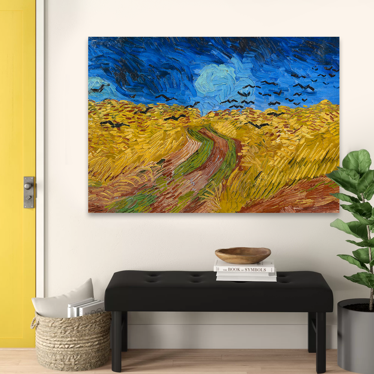 Korenveld met kraaien Wall Art by Vincent van Gogh - Premium Museum Quality Canvas