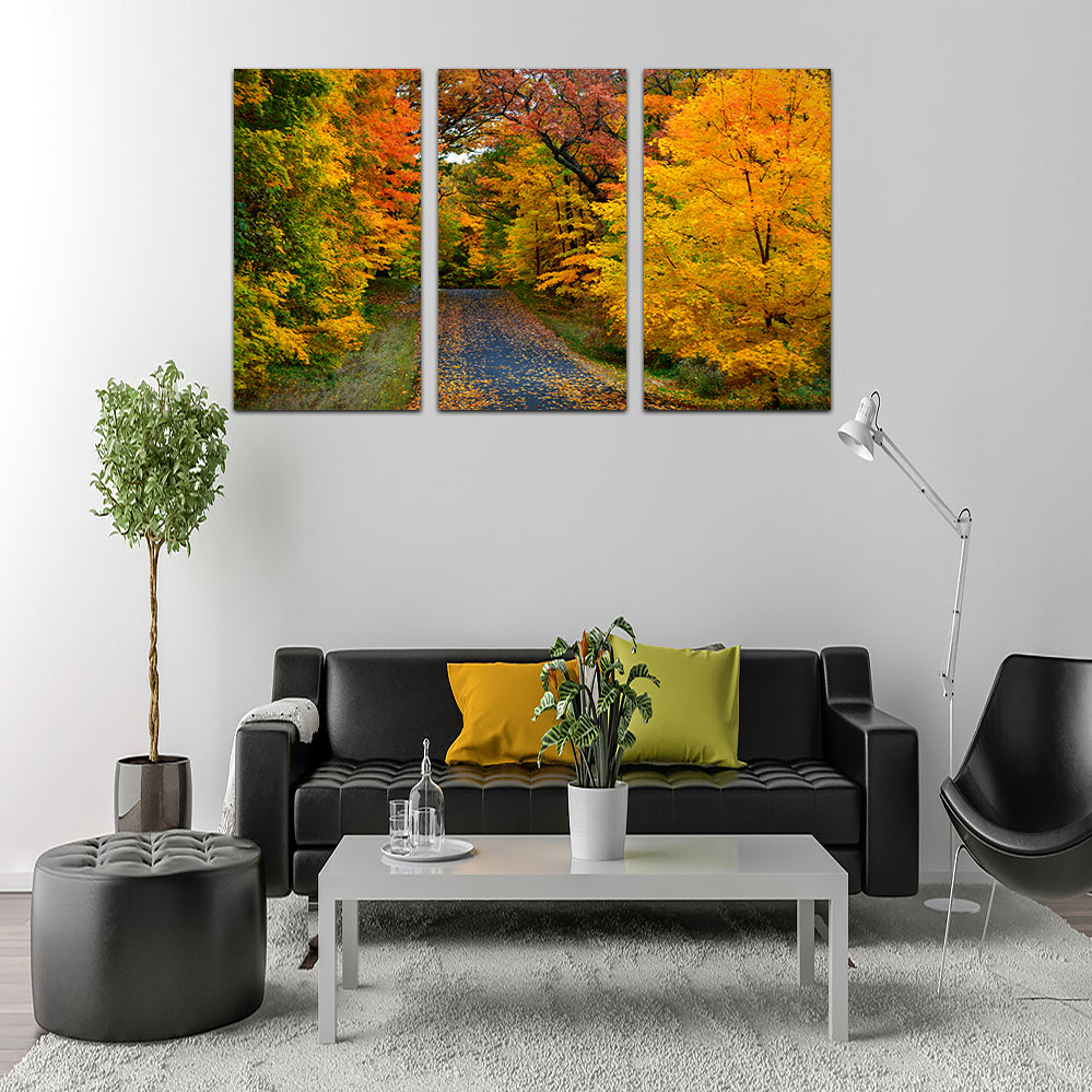 Breathtaking Lake Geneva Wisconsin Fall Road Wall Art for Stunning Home Decor