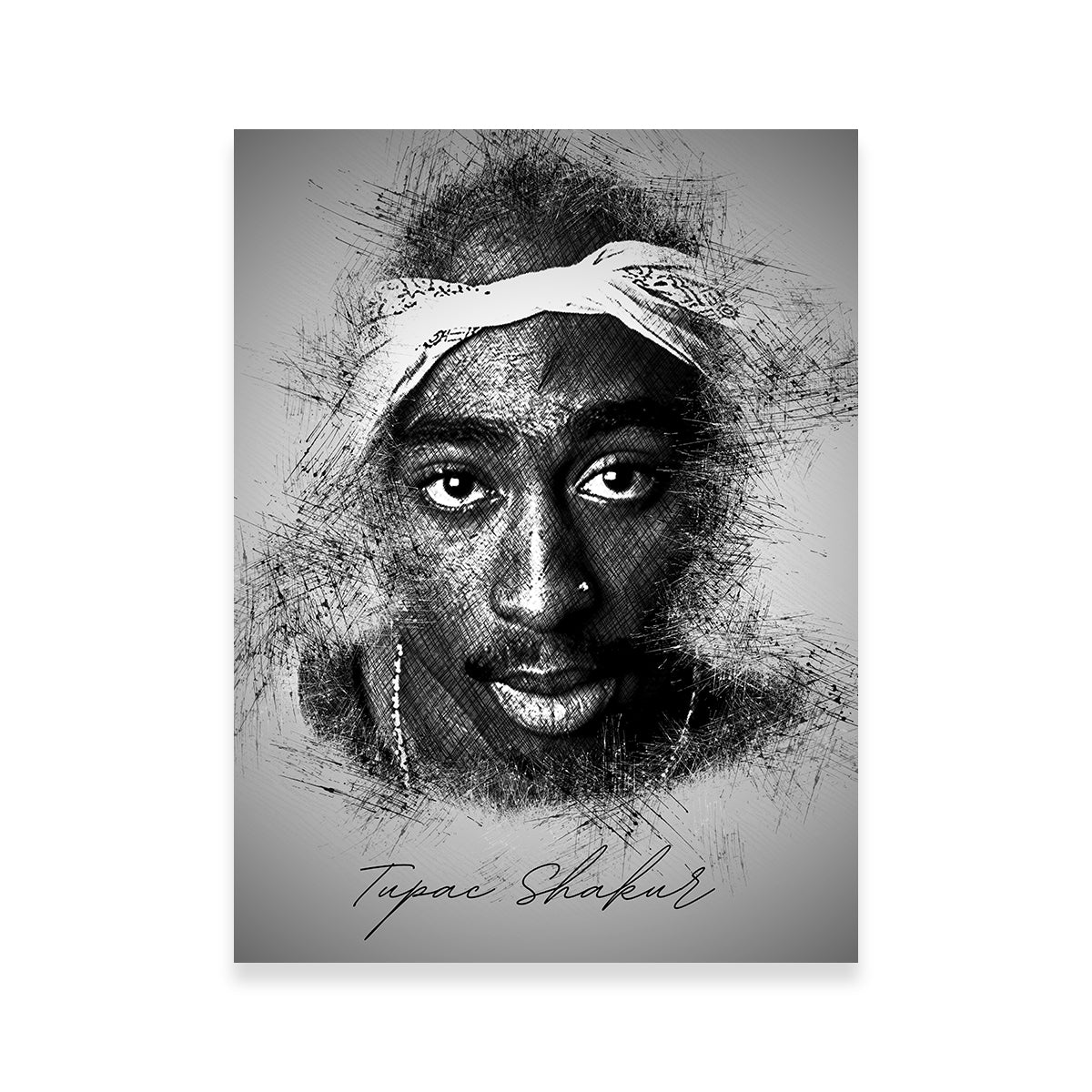 Unique Tupac Shakur Sketch Wall Art for Home Decor