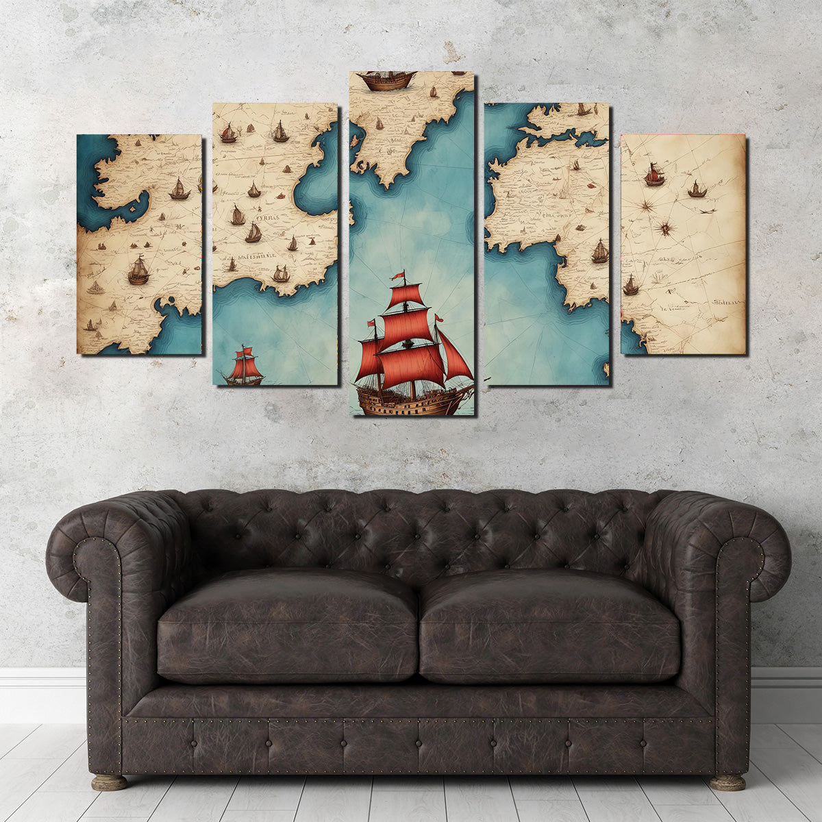 Exquisite Medieval Nautical Map Wall Art for Stunning Home Decor