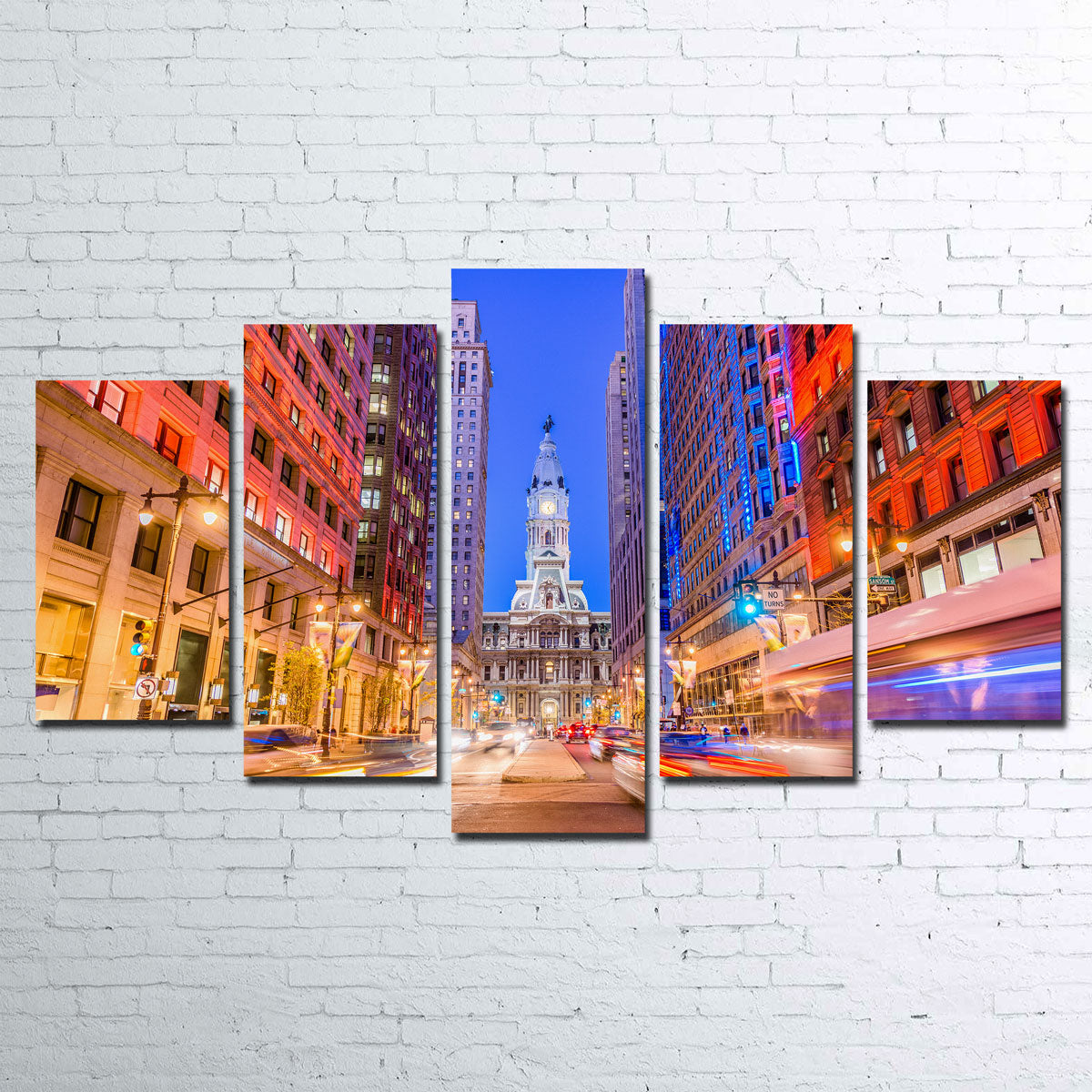 Stunning Broad Street with City Hall Wall Art for Home Decor