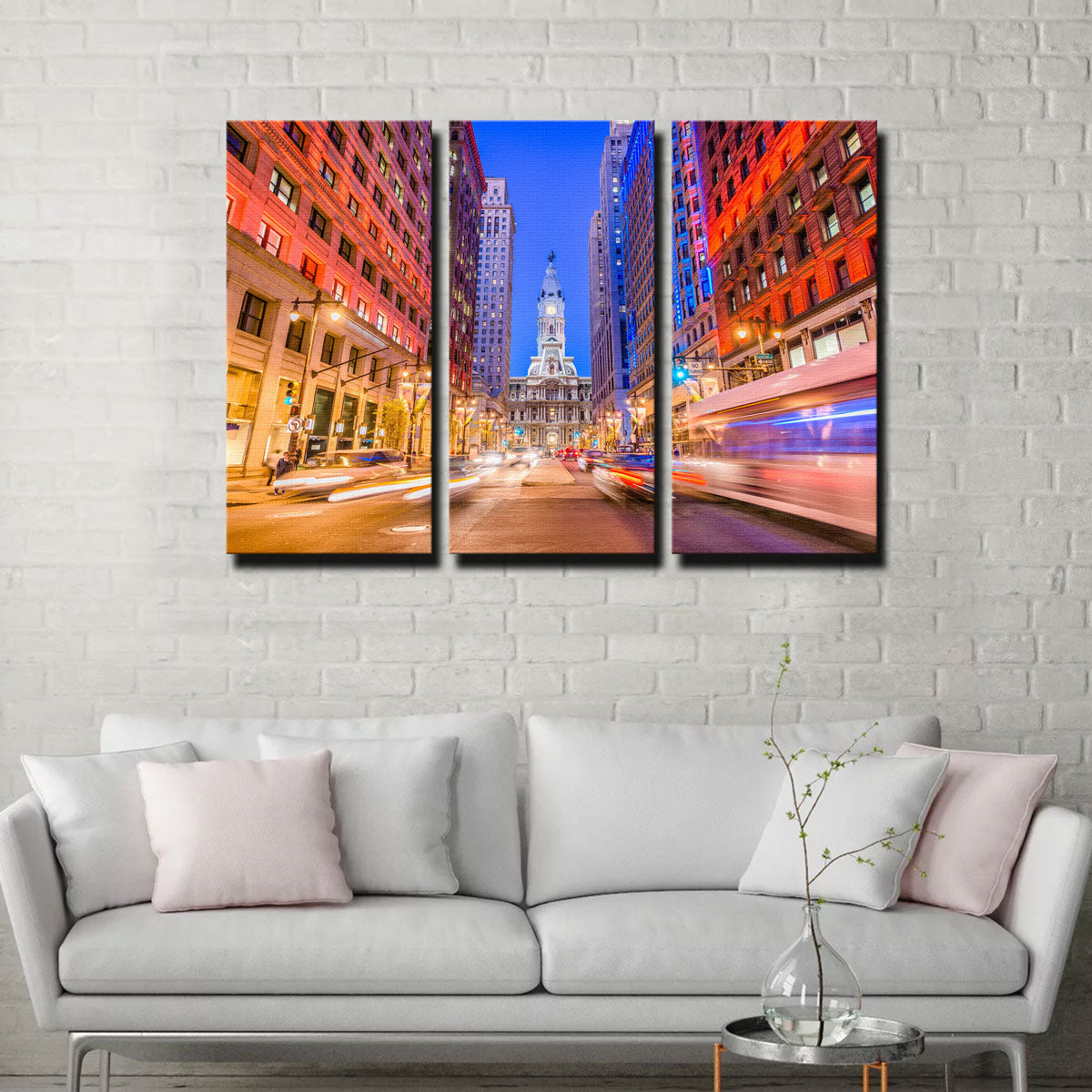 Stunning Broad Street with City Hall Wall Art for Home Decor
