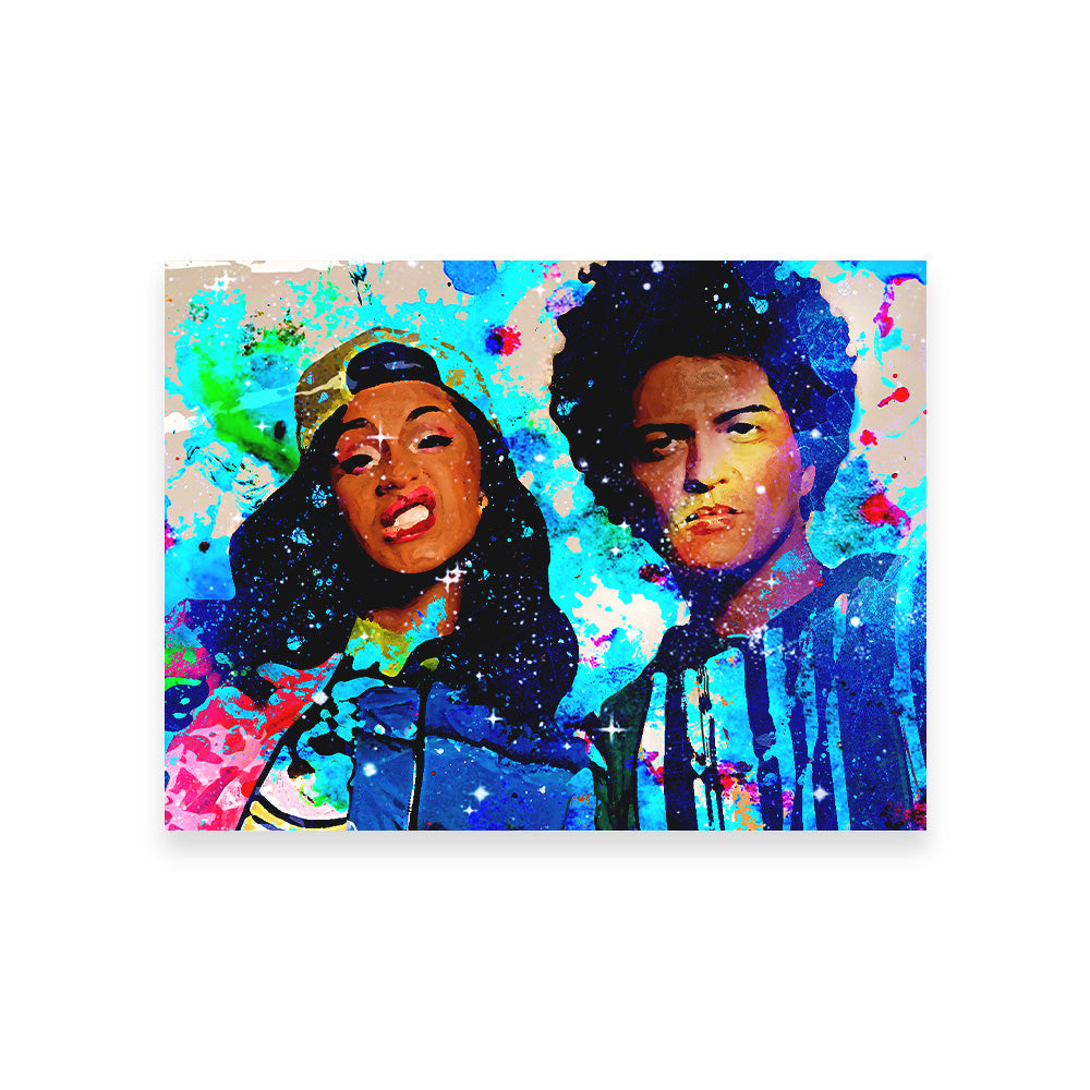 Stunning Bruno Mars & Cardi B Wall Art by Studiodtalk