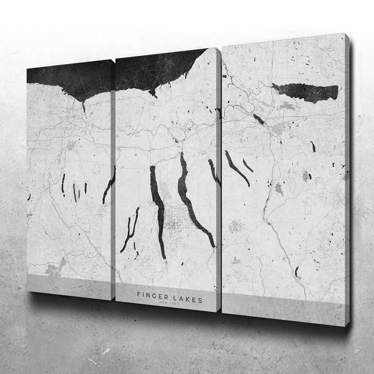 Stunning Finger Lakes Wall Map 2 Wall Art by Blursbyai