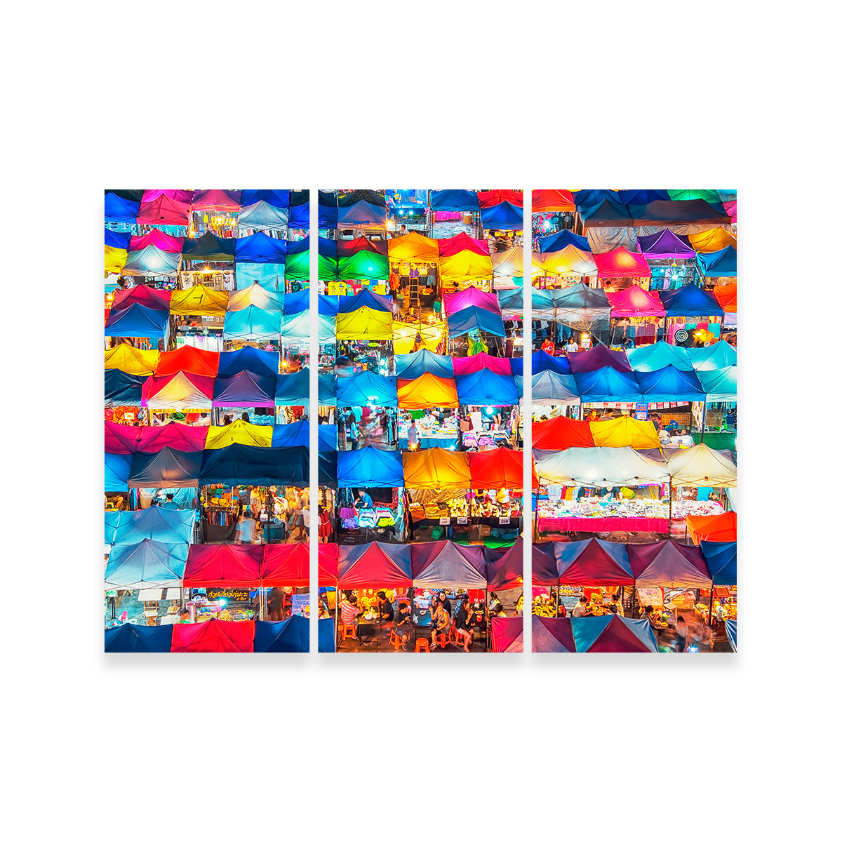 Exquisite Train Night Market Wall Art for Stunning Home Decor