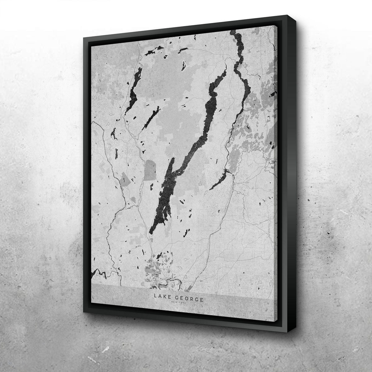 Exquisite Lake George Map 2 Wall Art by Blursbyai