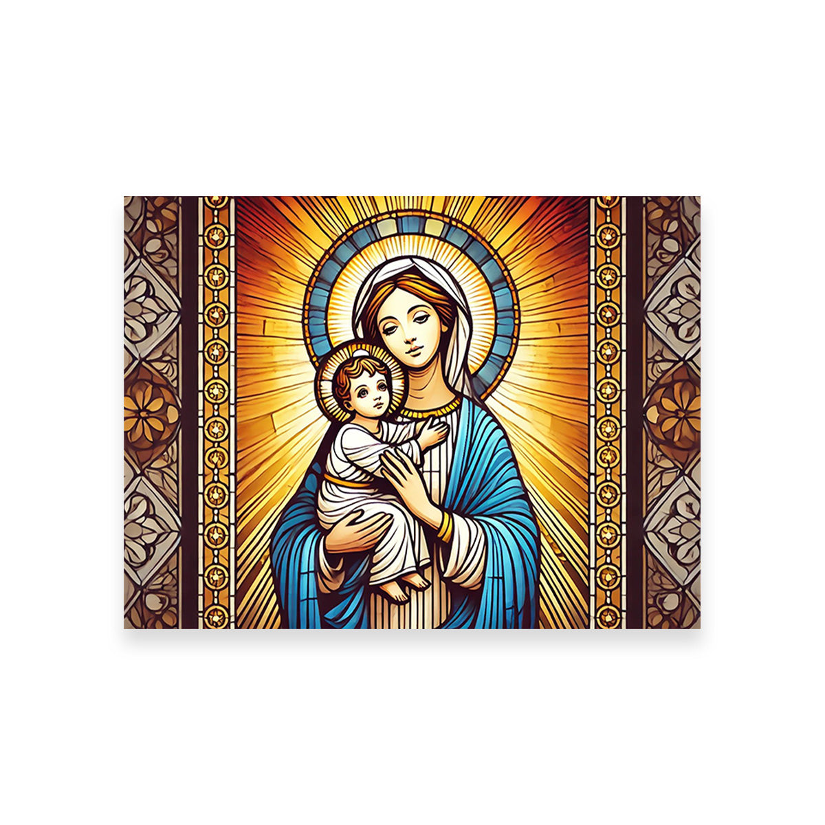 Exquisite Virgin Mary Holding Baby Jesus Wall Art for Stunning Home Decor