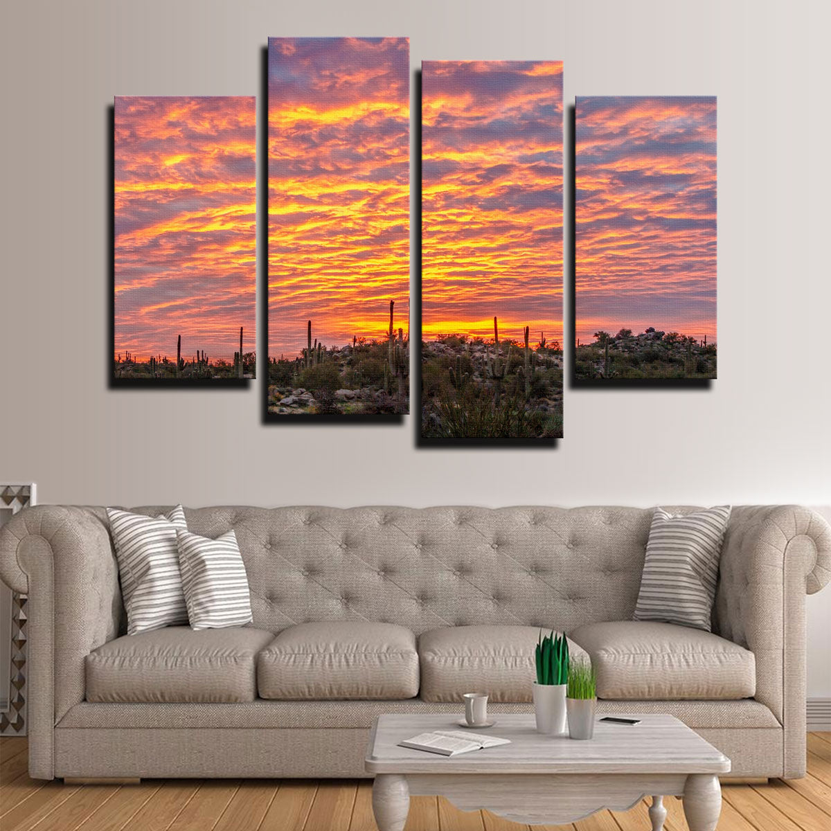 Stunning Vibrant Arizona Desert Sunrise Wall Art for Home Decor