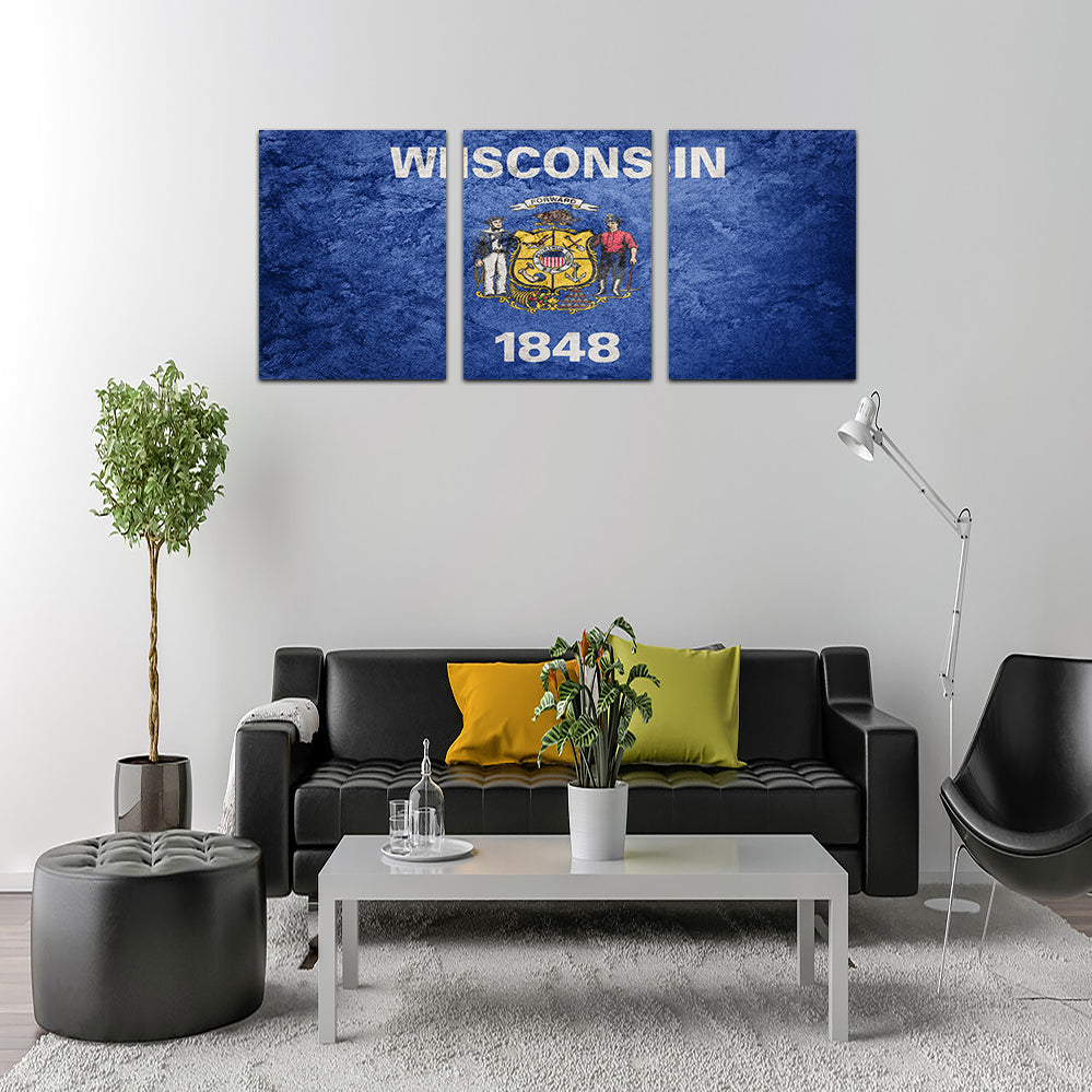 Stunning Wisconsin Flag Grunge Wall Art for Your Home Decor