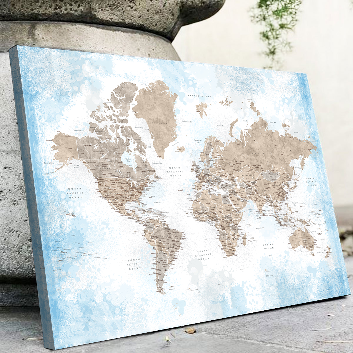 Stunning World Map 52 Wall Art for Home Decor
