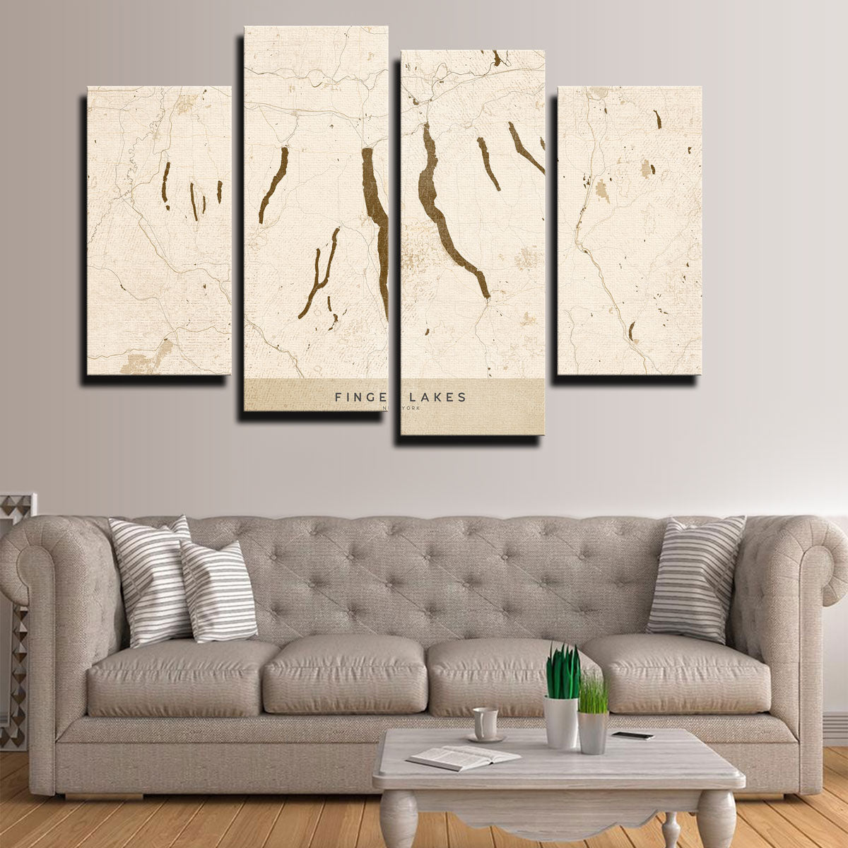 Stunning Finger Lakes Map Wall Art by Blursbyai