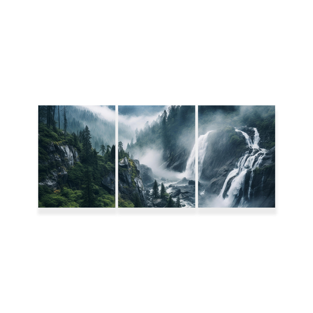 Stunning Enchanting Forest Waterfalls Wall Art for Home Decor