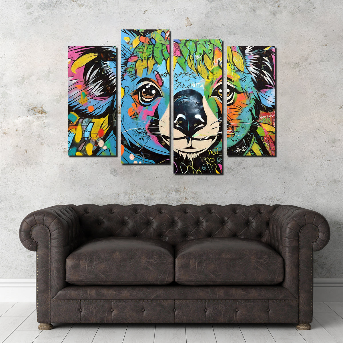 Exquisite Koala Graffiti Wall Art by Stephen Chambers