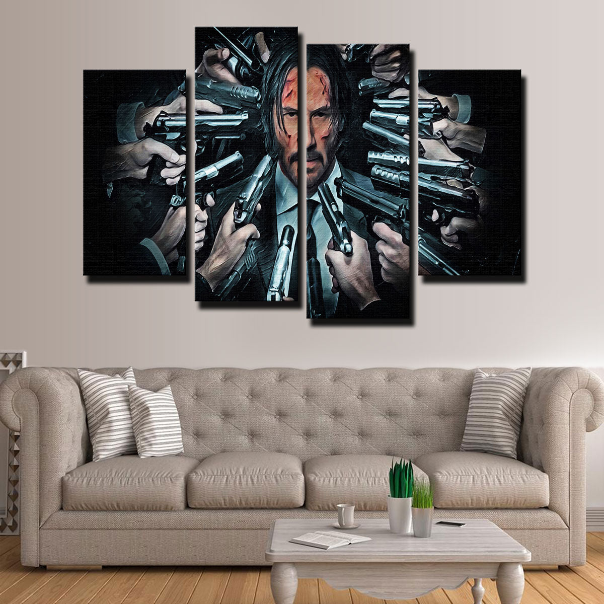 John Wick Themed Wall Art - Premium Museum Quality Canvas Print