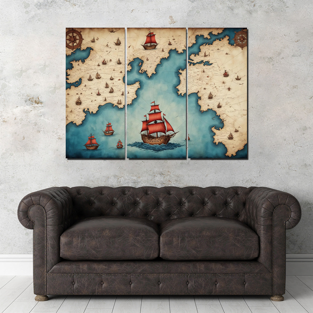 Exquisite Medieval Nautical Map Wall Art for Stunning Home Decor