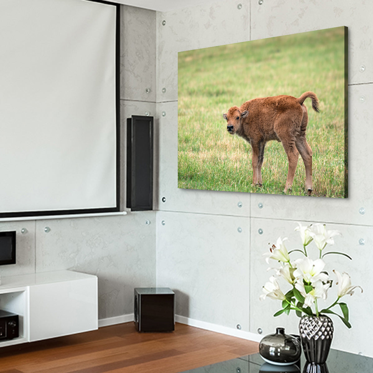 Exquisite Buffalo Calf Wall Art for Home Decor