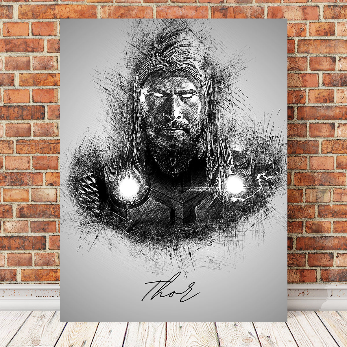 Stunning Thor Sketch Wall Art for Home Decor