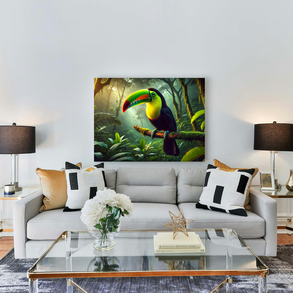 Exquisite Toucan on Branch Wall Art for Home Decor