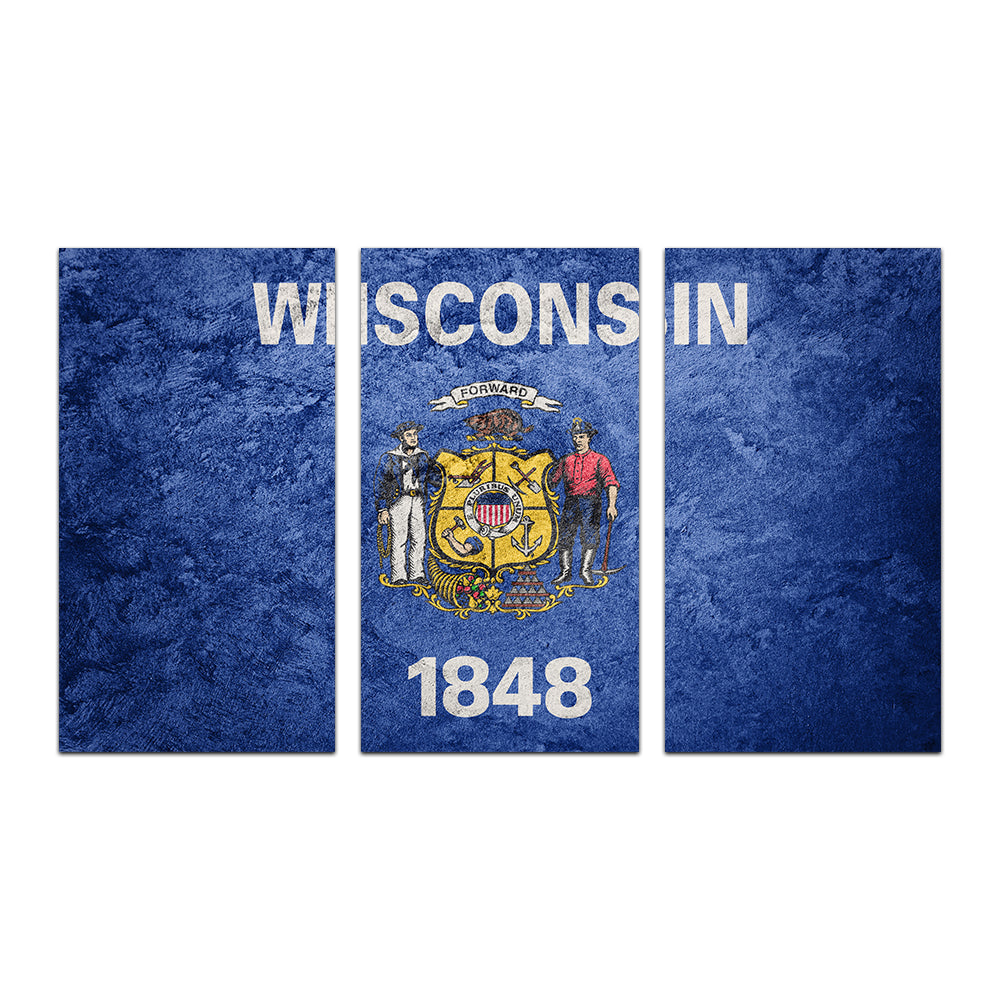 Stunning Wisconsin Flag Grunge Wall Art for Your Home Decor