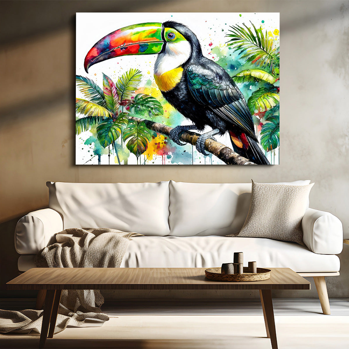 Exquisite Toucan Watercolor V1 Wall Art for Stunning Decor