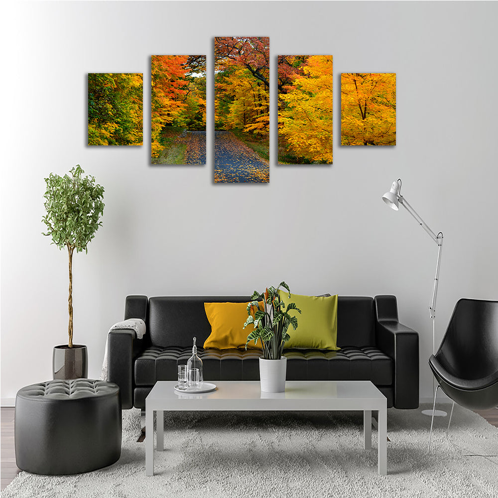 Breathtaking Lake Geneva Wisconsin Fall Road Wall Art for Stunning Home Decor