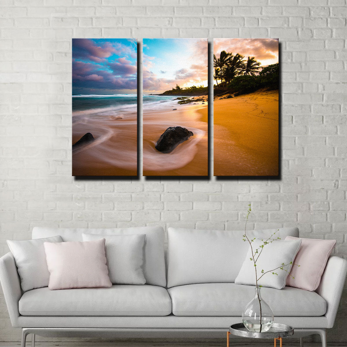 Sunrise Bliss Wall Art - Handmade Canvas Print with Sustainable Pine Frame