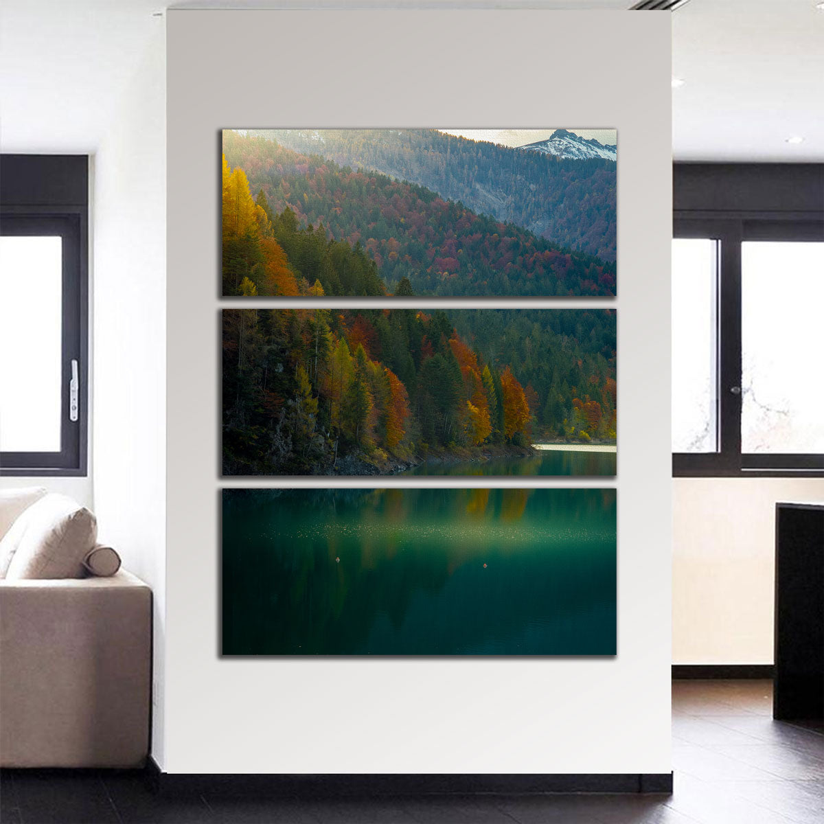 Stunning Lake Sauris Autumn Wall Art by Enzo Romano