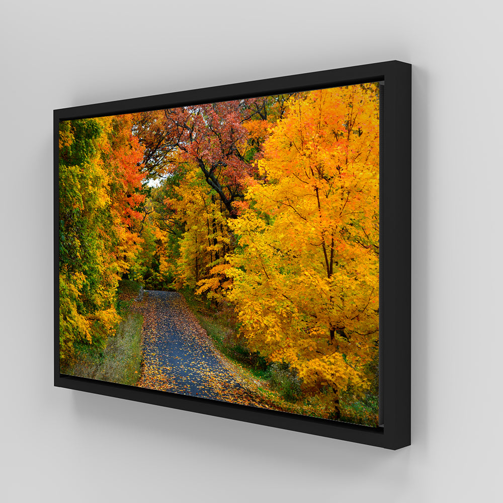 Breathtaking Lake Geneva Wisconsin Fall Road Wall Art for Stunning Home Decor