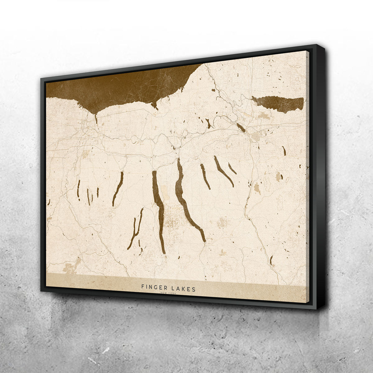 Stunning Finger Lakes Map Wall Art by Blursbyai