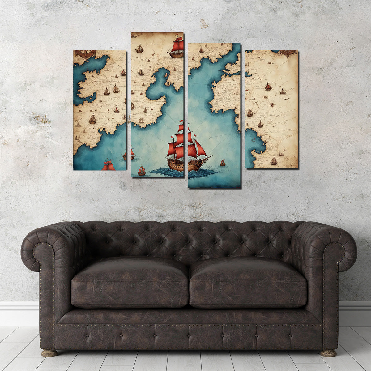 Exquisite Medieval Nautical Map Wall Art for Stunning Home Decor