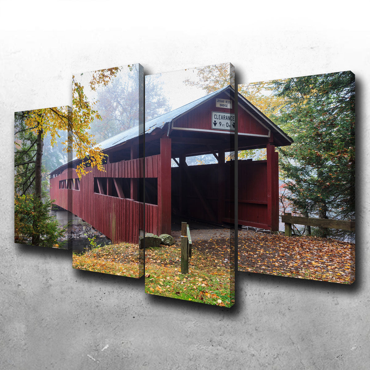 Exquisite Josiah Hess Covered Bridge Wall Art for Stunning Home Decor