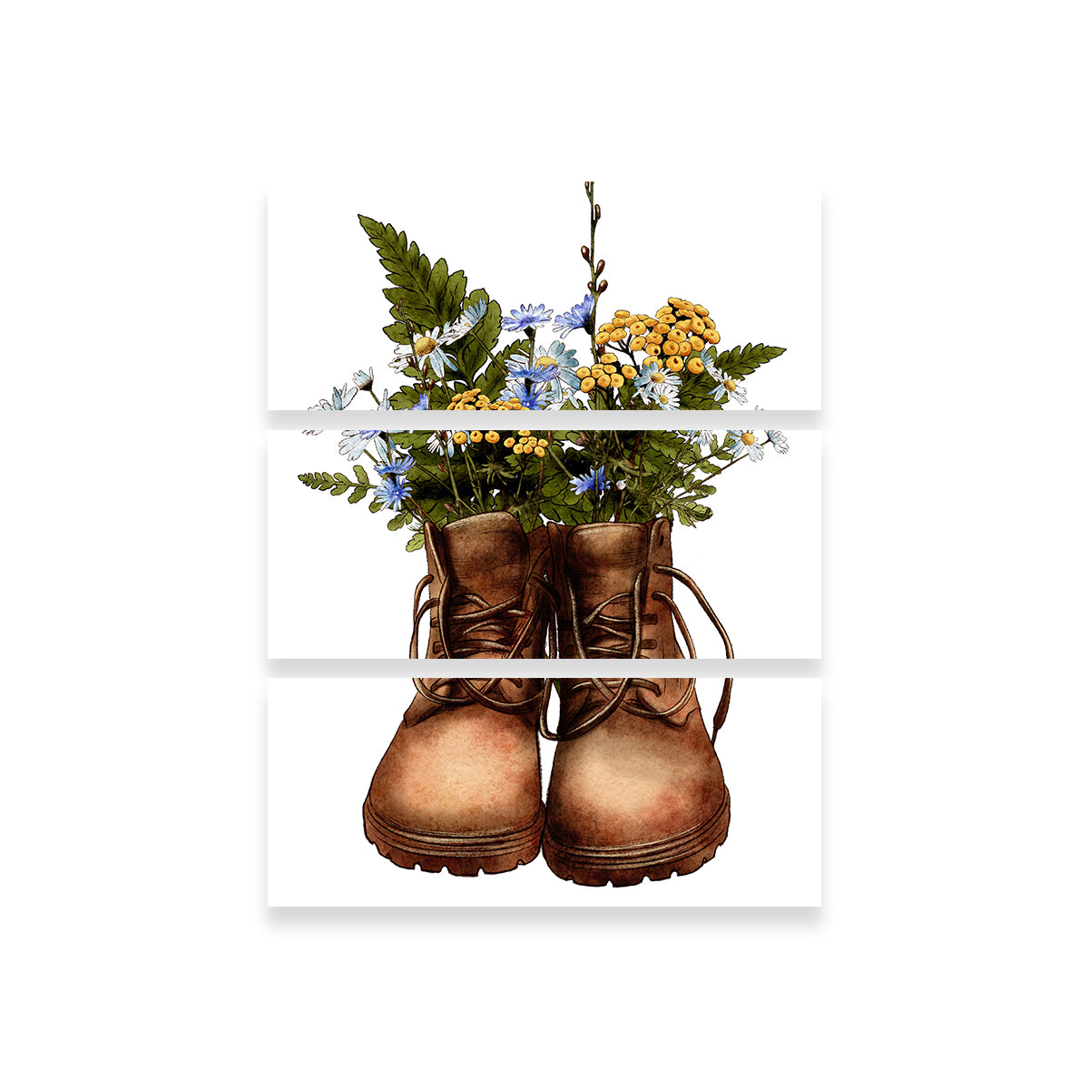 Exquisite Vintage Boots with Wildflowers Wall Art for Stunning Home Decor