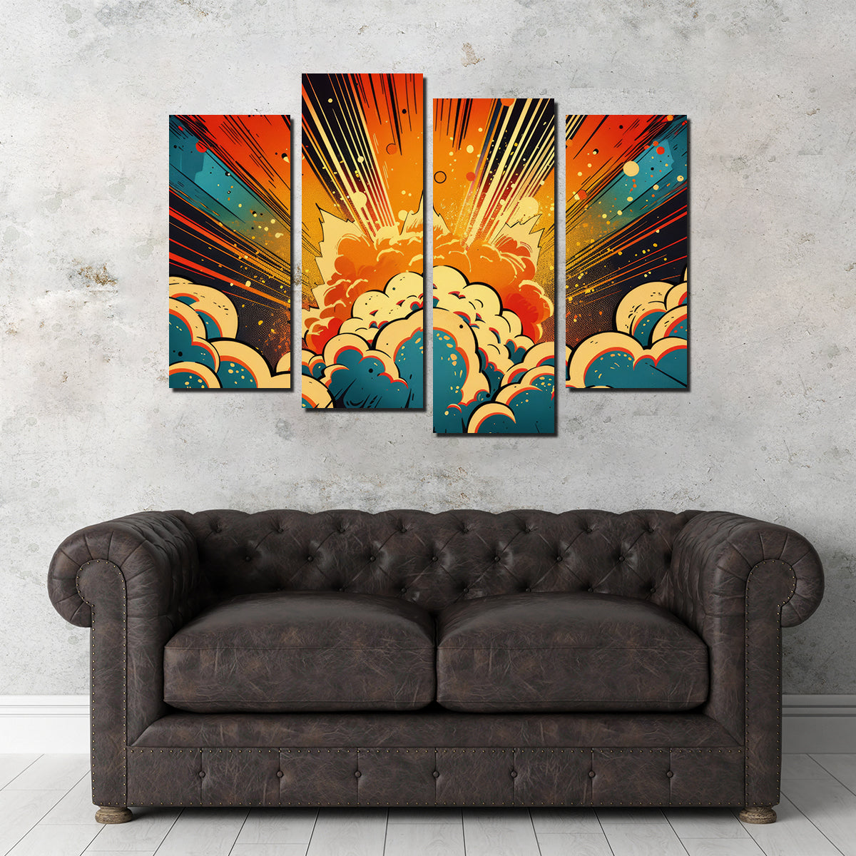 Explosive Comic Book - Museum Quality Canvas Print