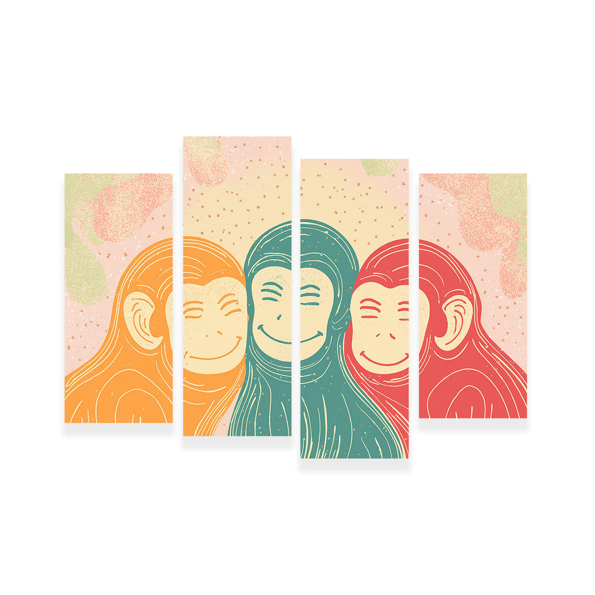 Exquisite Three Monkeys Art Print Wall Art for Stunning Home Decor
