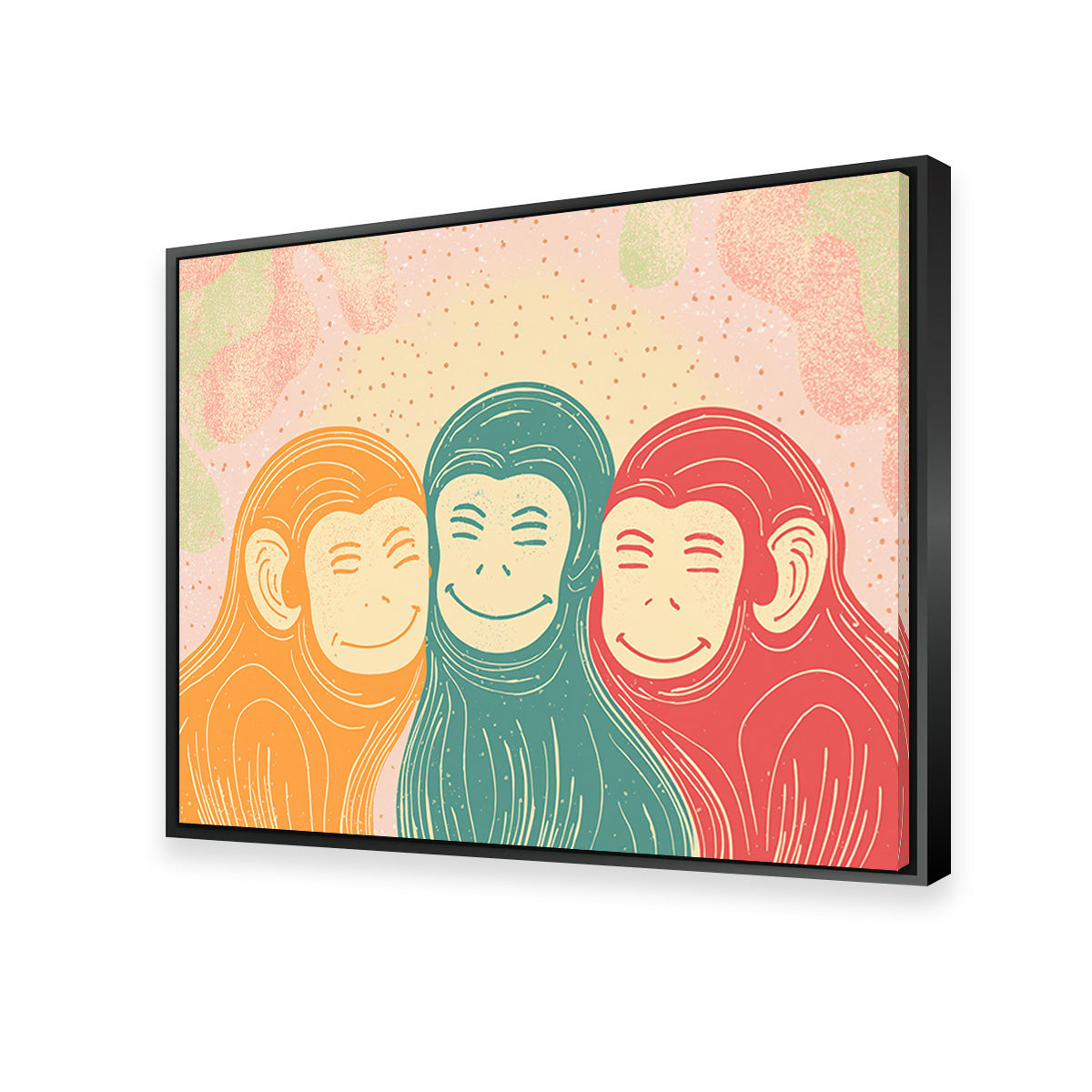 Exquisite Three Monkeys Art Print Wall Art for Stunning Home Decor