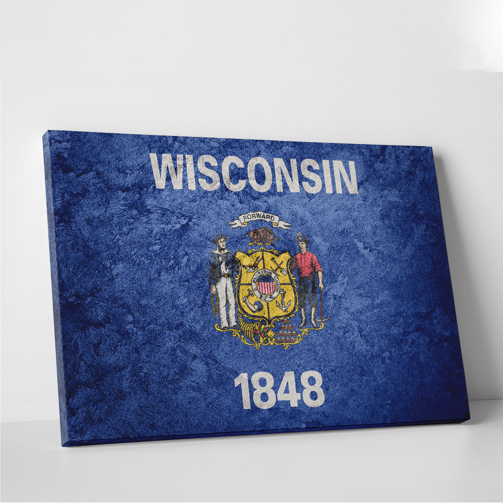 Stunning Wisconsin Flag Grunge Wall Art for Your Home Decor