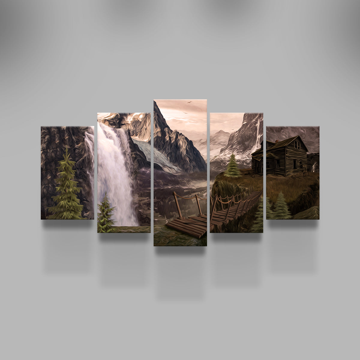 Stunning Cabin on a Cliff Wall Art by George Sorin