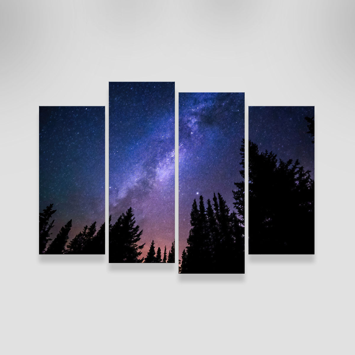 Breathtaking Conifers Reaching To Milky Way Wall Art by Denise Dundon