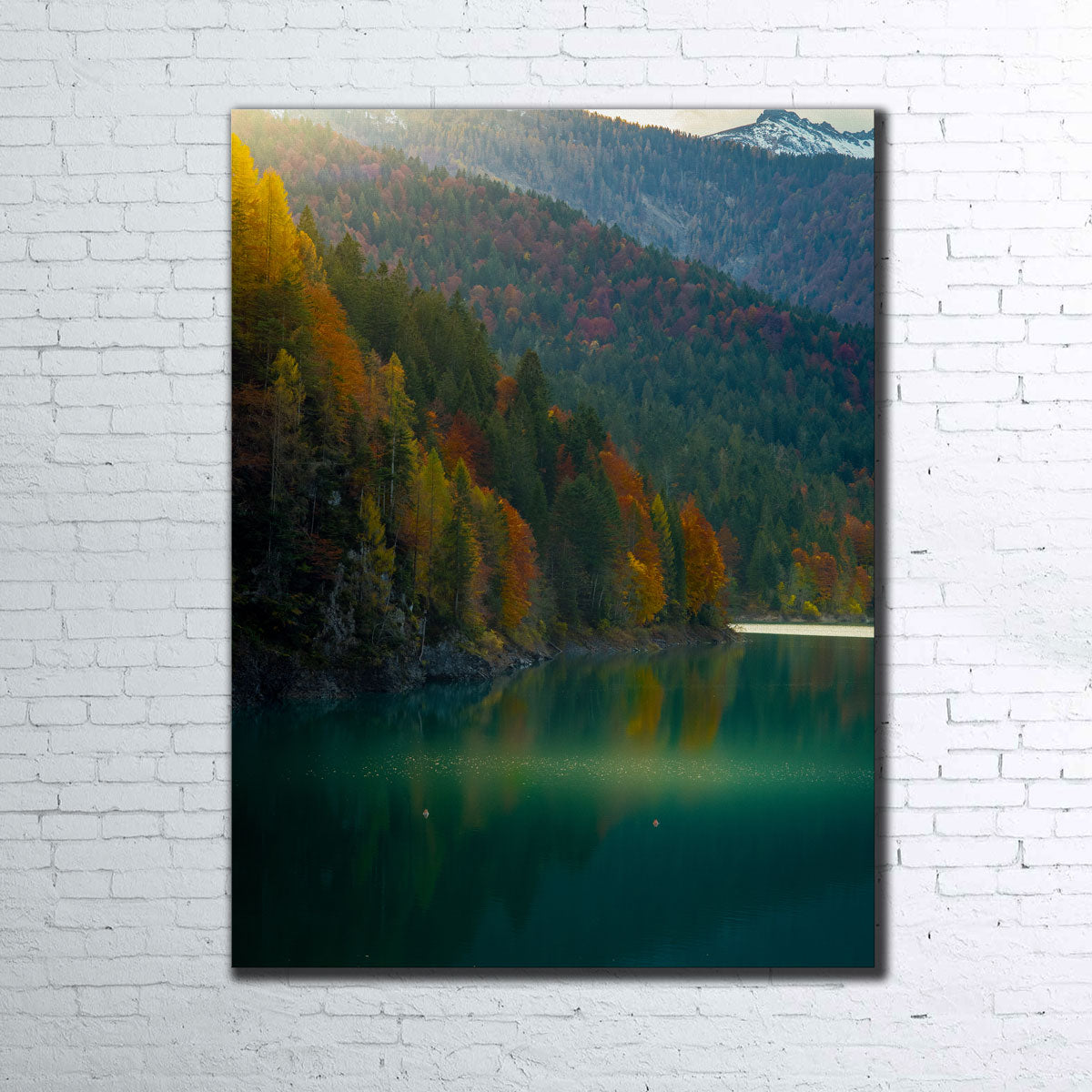 Stunning Lake Sauris Autumn Wall Art by Enzo Romano