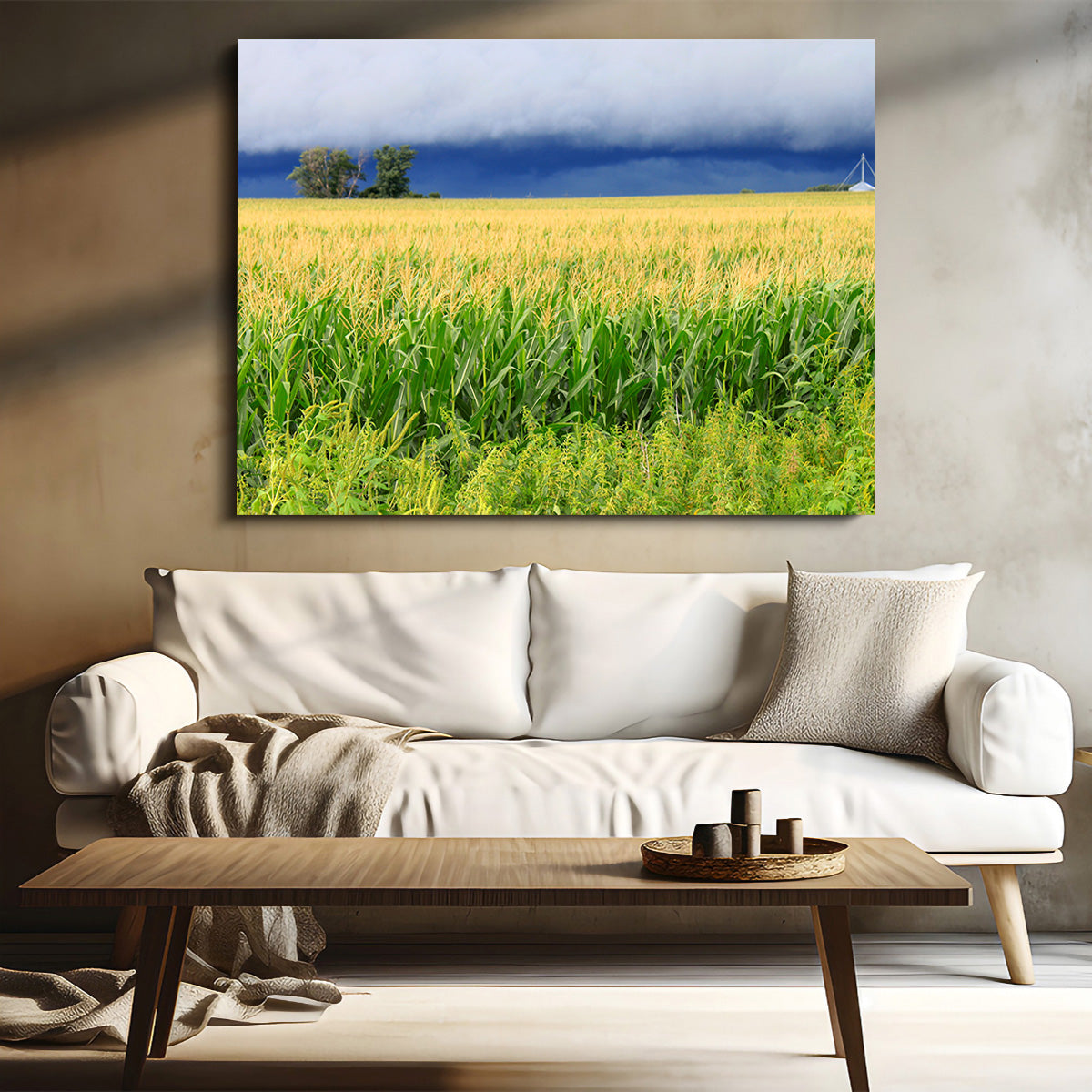 Stunning Thunderstorm Over Illinois Cornfield Wall Art for Home Decor