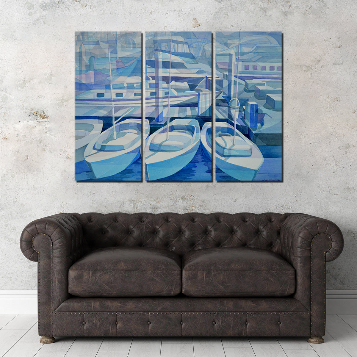 Stunning Marina In Blue Wall Art by Gerry Segismundo